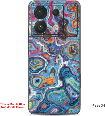 VYBE The Smart Choice Poco X6 Abstract Embossed Mobile Skin(Smalt Blue 1)