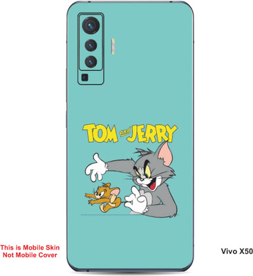 VYBE The Smart Choice Vivo X50 Tom & Jerry Embossed Mobile Skin(Lights Blue B7)