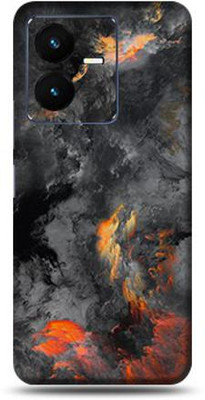 Mclaxa Black Clouds For Vivo Y22 4g Back Skin, Black Clouds, Vivo Y22 4G Mobile Skin(Black Clouds Matte Finish Skin With Super Matte Finish)