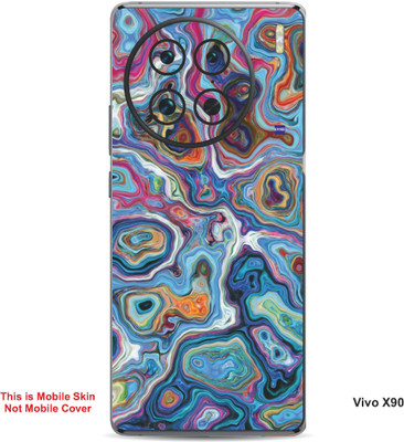 VYBE The Smart Choice Vivo X90 Abstract Embossed Mobile Skin(Dark Pastel Red 16)