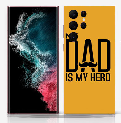 SkinoMania Samsung Galaxy S22 Ultra Mobile Skin(Dad-is-my-hero Multicolor Mobile skin)