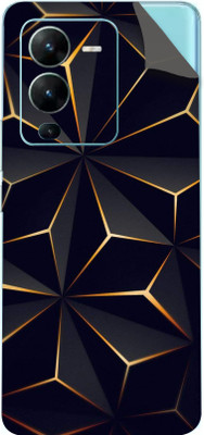 BUGGU VIVO V25 PRO 5G Mobile Skin(Ultra Super Black Abstract Shape Skin With High Matte Finish.)