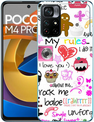 FCS Poco M4 Pro 5G Printed Back skin Mobile Skin(Writing Skin)