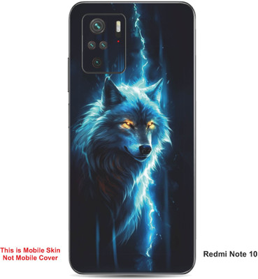 VYBE The Smart Choice Redmi Note 10 Wolf Embossed Mobile Skin(Curious Blue 19)