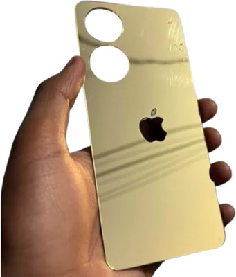 GPTECK VIVO Y100 5G Glossy Golden Glass Finish Back Panel Skin with Apple Logo Mobile Skin(GOLDEN)