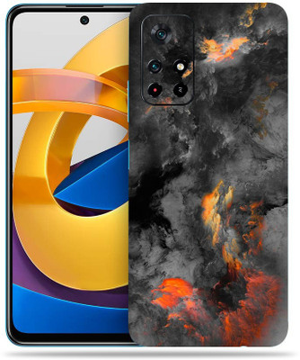 SkinoMania Poco M4 Pro Mobile Skin(Black-Clouds)