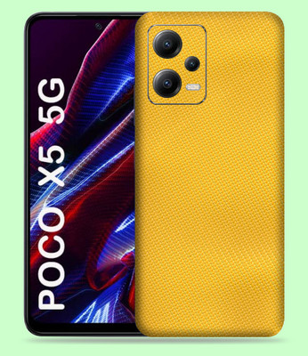 WeCre8 Skin's Xiaomi Poco X5 5G Mobile Skin(Yellow Carbon Fiber Mobile Skin)