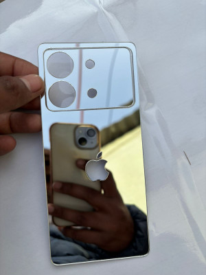 TWUAOP POCO X6 NEO (5G) MIRROR BACK PANNEL ACRYLIC SHEET Mobile Skin(Silver)