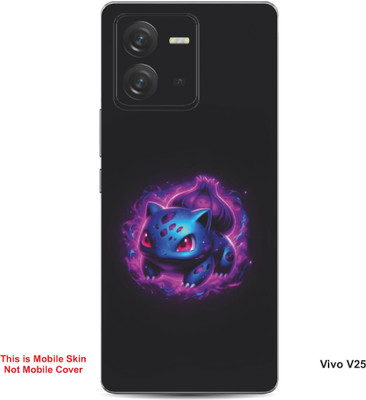 VYBE The Smart Choice Vivo V25 Bulbasaur Pokemon Embossed Mobile Skin(Warm Purple B3)
