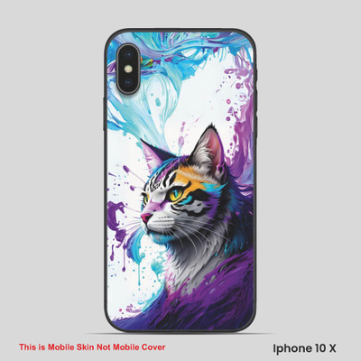 VYBE The Smart Choice iPhone 10X Cat Embossed Mobile Skin(Purple Haze 2)