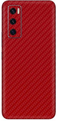 Vcare GadGets Vivo V20 SE Mobile Skin(Fiber Carbon Red)