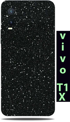 TJ CREATION Vivo T1x Mobile Skin(Ultra Super Black Gliter Skin With High Matte Finish.)