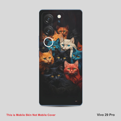 VYBE The Smart Choice Vivo 29 Pro Cat Mobile Skin Mobile Skin(Bluish Purple A1)