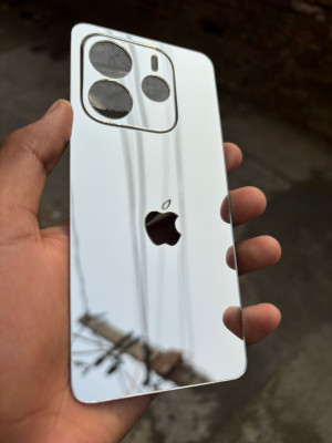 TWUAOP REDMI NOTE 14 5G MIRROR BACK PANNEL ACRYLIC SHEET APPLE Mobile Skin(Silver)