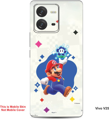 VYBE The Smart Choice Vivo V25 Super Mario Embossed Mobile Skin(Mid Blue B3)