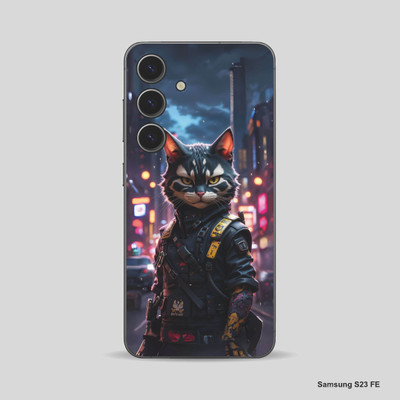 VYBE The Smart Choice Samsung S23 FE Anime Ninja Cat Mobile Skin Mobile Skin(Pinkish Purple, Dusty Grey 33)