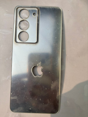 TWUAOP REALME 14X 5G MIRROR BACK PANNEL ACRYLIC SHEET APPLE Mobile Skin(Silver)