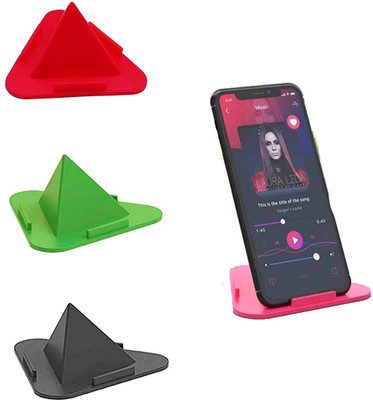 MICROBOTS 3-Sided Triangle Desktop Stand Mobile Phone Pyramid Shape Pack Of 3 Mobile Holder