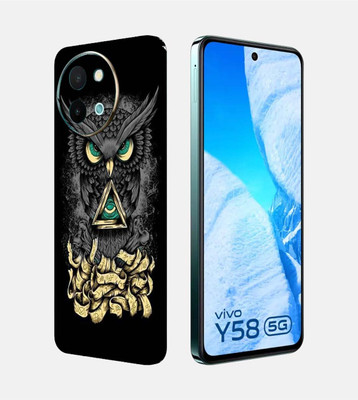 OggyBaba Vivo Y58 5g Mobile Skin(Black Angry Owl)