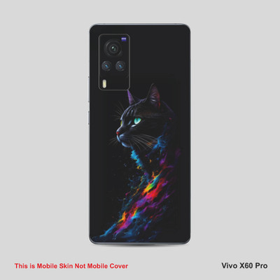 VYBE The Smart Choice Vivo X60 Pro Cat Mobile Skin Mobile Skin(Purply Blue A6)