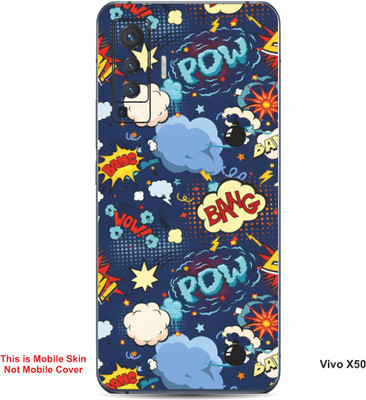 VYBE The Smart Choice Vivo X50 Pow Embossed Mobile Skin(Glacier Blue B7)