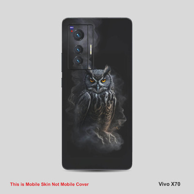 VYBE The Smart Choice Vivo X70 Owl Mobile Skin Mobile Skin(Charcoal Grey A7)