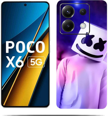 BugguSkin POCO X6 5G Mobile Skin(Ultra Super Pink With Blue Skin With HiighQuality MatteFinish_thanks)