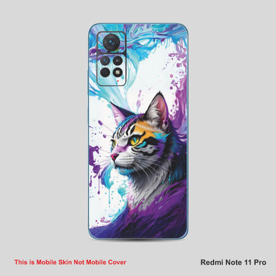 VYBE The Smart Choice Redmi Note 11Pro Cat Mobile Skin Mobile Skin(Purple-Magenta A31)