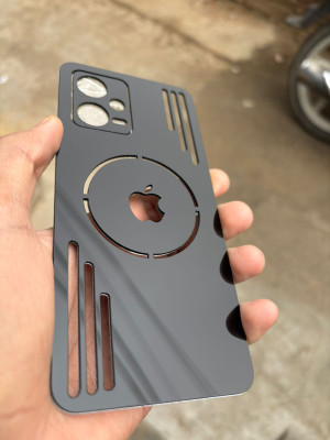 TWUAOP REDMI NOTE 12 5G ACRYLIC MIRROR BACK PANNEL MERO APPLE Mobile Skin(Black)