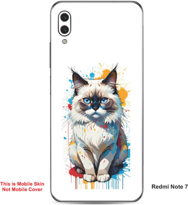 VYBE The Smart Choice Redmi Note 7 Cat Embossed Mobile Skin(Light Grey 13)