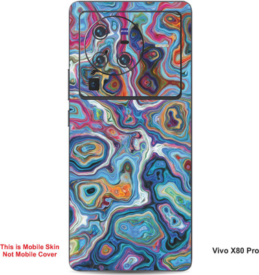 VYBE The Smart Choice Vivo X80 Pro Abstract Embossed Mobile Skin(Dark Pastel Red 15)