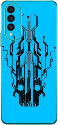 FCS Huawei nova 10z Printed Back skin Mobile Skin(Digital Flaming Cyber Skull Blue)