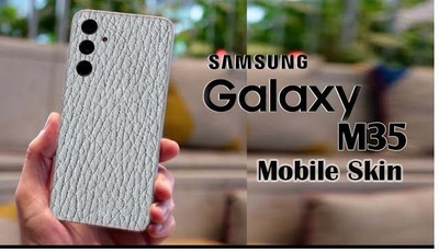 BUGGU SAMSUNG Galaxy M35 5G Mobile Skin(Ulltra Super GREY LETHER Skin With High Matte Finish., Mobile Skin (Back+Side+Camera))