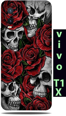 TJ CREATION Vivo T1x Mobile Skin(Ultra Super Roses And Skulls Skin With High Matte Finish.)