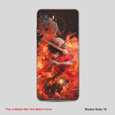 VYBE The Smart Choice Redmi Note 10 Luffy Mobile Skin Mobile Skin(Orangy Red A29)