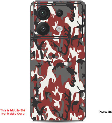 VYBE The Smart Choice Poco X6 Camouflage Embossed Mobile Skin(Grey Nickel 1)