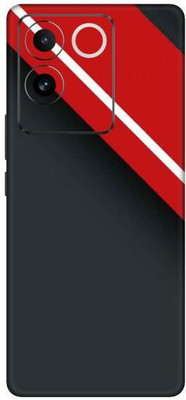 Vcare GadGets red stripes 3 Vivo T2 Pro 5G Mobile Skin(Multicolor)