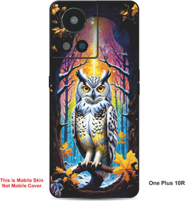 VYBE The Smart Choice One Plus 10R Owl Embossed Mobile Skin(Golden Brown 30)
