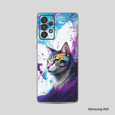 VYBE The Smart Choice Samsung A52 Cat Mobile Skin Mobile Skin(Purple-Magenta)
