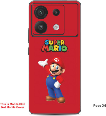VYBE The Smart Choice Poco X6 Super Mario Embossed Mobile Skin(Engine Red A3)