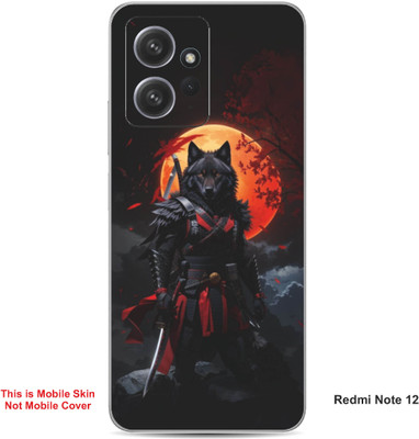 VYBE The Smart Choice Redmi Note 12 Wolf Embossed Mobile Skin(Red & Orange 21)