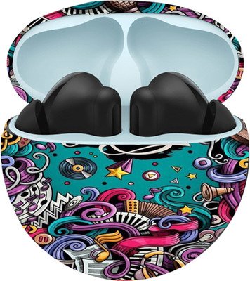 Gizmo Wraps Oppo Ecno Buds 2, Music, Oppo Ecno Buds 2 Mobile Skin(Music Ultra Super Skin With High Matte Finish.)