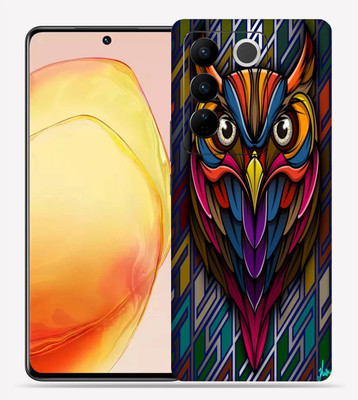 Skinex Vivo V27 pro 5g, Colorful Owl Mobile Skin(Multicolor Mobile Skin With camera protector (Back + Camera + Side))