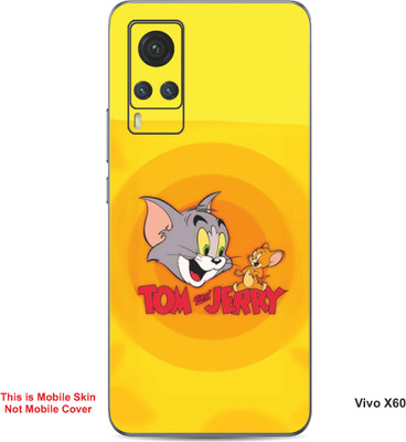 VYBE The Smart Choice Vivo X60 Tom & Jerry Embossed Mobile Skin(Carrot Orange B9)