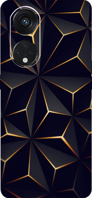 TJ CREATION Oppo Reno 8T 5G Mobile Skin(Ultra Super Black Abstract Shape Skin With High Matte Finish.)