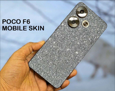 BugguSkin POCO F6 5G Mobile Skin(Ulltra Super Sparkling Grey Glitter Skin With High Matte Finish., Mobile Skin (Back+Side+Camera))