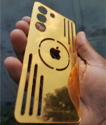 Mokteck VIVO Y200E Glossy Golden Glass Finish Back Panel Skin with Apple Logo Mobile Skin(GOLDEN)