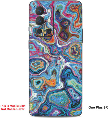 VYBE The Smart Choice One Plus 9R Abstract Embossed Mobile Skin(Smalt Blue A6)