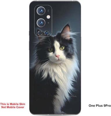 VYBE The Smart Choice One Plus 9 Pro Cat Embossed Mobile Skin(Black & Light Grey 26)