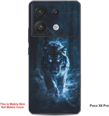 VYBE The Smart Choice Poco X6 Pro Tiger Embossed Mobile Skin(Blue & Black 2)